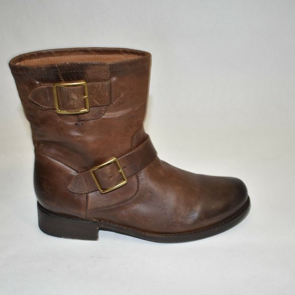 Frye Vicky Engineer Boot Chocolate Brown Leather 3478818 Size 8.5 B - Picture 3 of 8